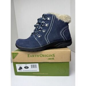 Earth Origins Suede Water Repellent Ankle Boots - Crowley Women's Size 7M NIB